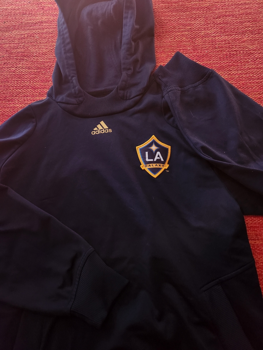 Rare David Beckhman Adidas LA Galaxy Navy Hooded Pullover - Picture 2 of 16